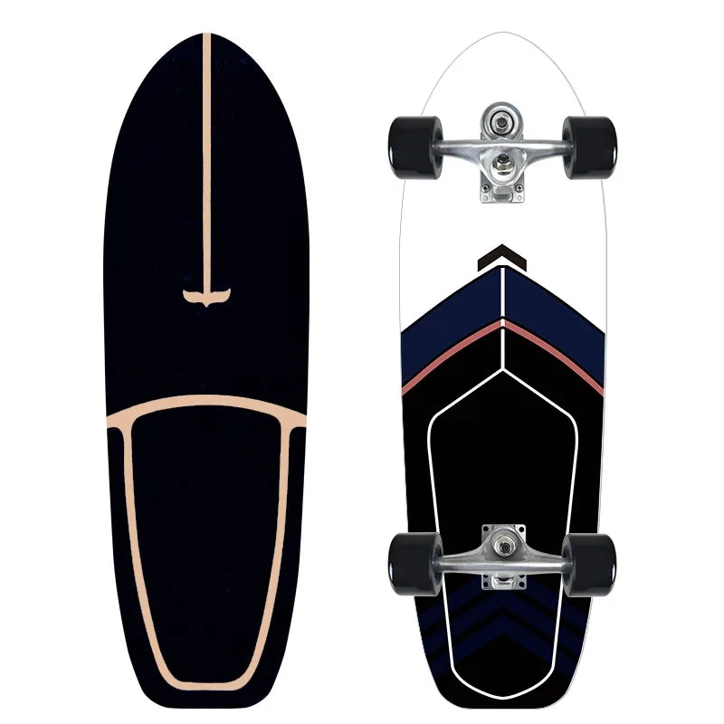 CX7 Maple Surfskate Cruiser, Single Kick Carving Longboard for Pumping & Street Riding