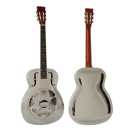 Aiersi Brand Nickel Bell Brass Body O Style Single Cone Bluegrass Acoustic Resonator Guitar