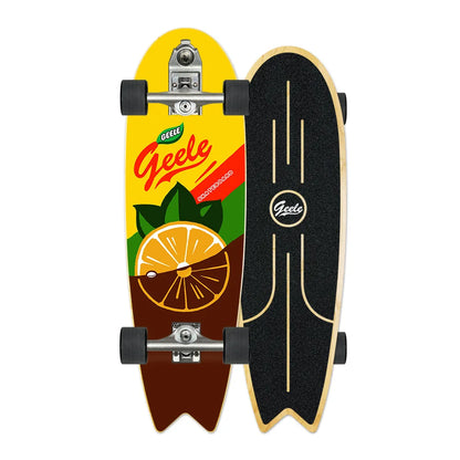 V7 33-Inch Surfskate Longboard, No-Push Fish Tail Pumping Board for Adults