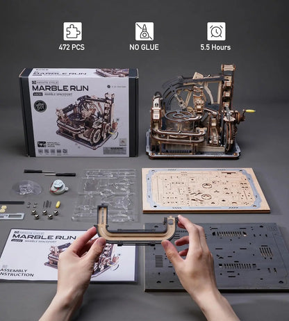 3D Puzzles Brain Teaser | Robotime Rokr Electric Model Kits - Marble Spaceport