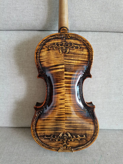 Professional Italian  Hand Carved European Spruce  4/4 Retro Coffee Violin - Strong Tone