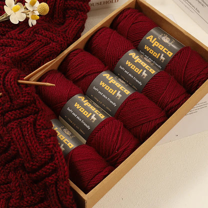 500g Alpaca Wool 245 Chunky Knitting Yarn Multi-Color Autumn and Winter Fashionable Gift for Men and Women DIY Knitting Material Kit for Warm Sweaters, Coats, Scarves, Hats, Gloves, Leg Warmers, Knee Pads Yarn Balls 5Pcs/Pack
