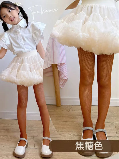 Girls's Sparkling Rhinestone Fishnet Pantyhose Tights