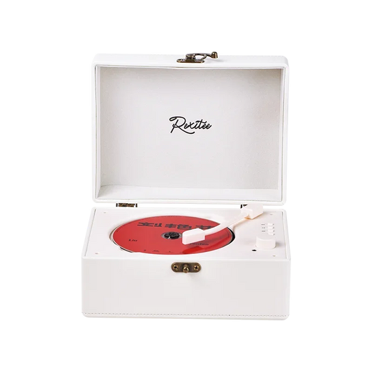 Portable Rechargeable Vintage Leather CD Player | Two-way Bluetooth 5.0 Built-in Speaker /USB Lossless Player