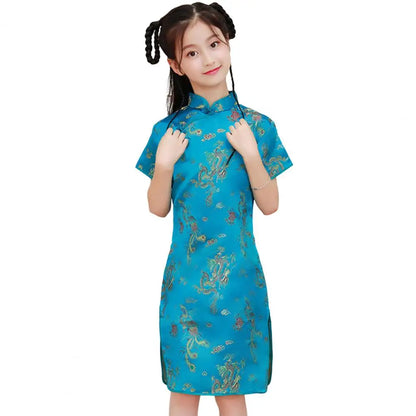 Girls Traditional Chinese Satin Dress