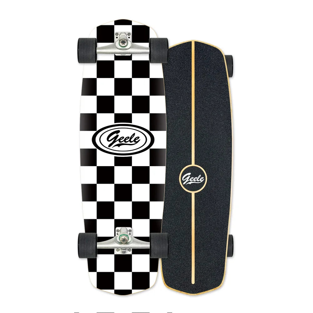 CX4 Land Surfboard Surfskate, Pedal-Free Surf Training Skateboard for Beginners