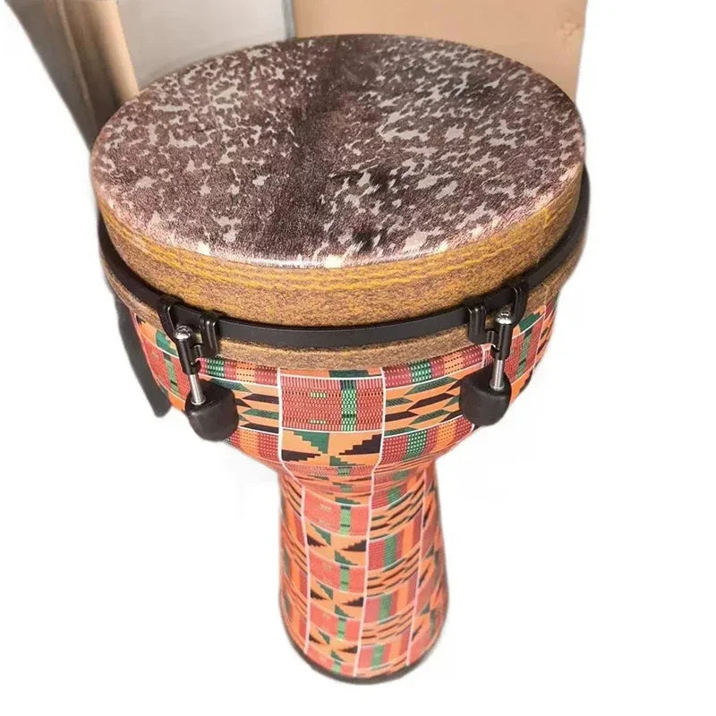 12" Djembe African Drum - Colorful Art Patterns