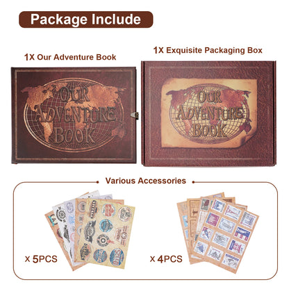 DIY Our Adventure Book Leather Photo Album - 180 Pages