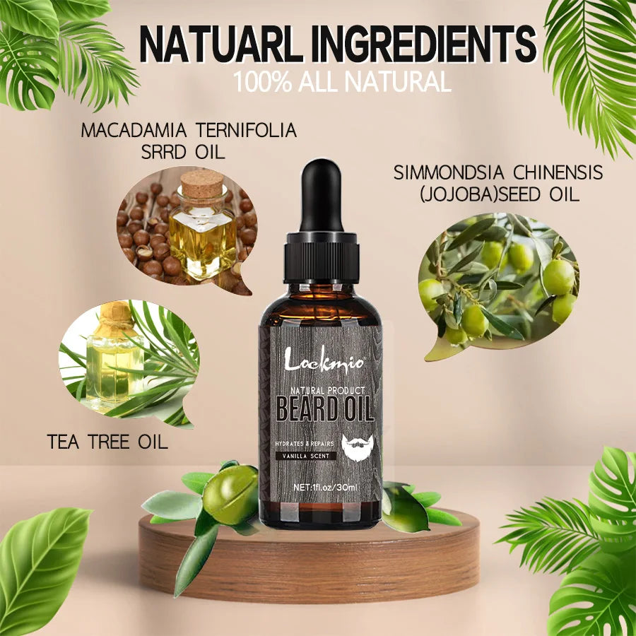 4pcs Scented Beard Oil Set - 30ml