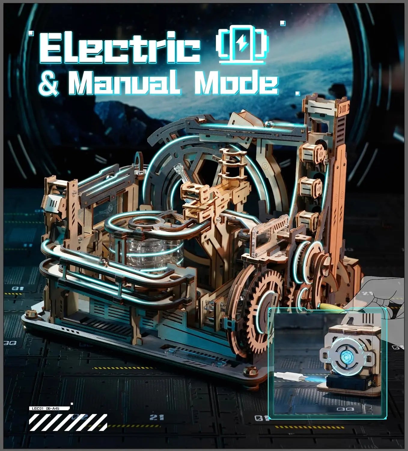 3D Puzzles Brain Teaser | Robotime Rokr Electric Model Kits - Marble Spaceport