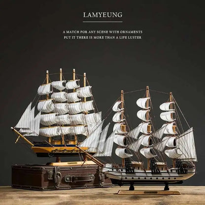 Lifelike Miniature Wooden Pirate Saig Ship Model