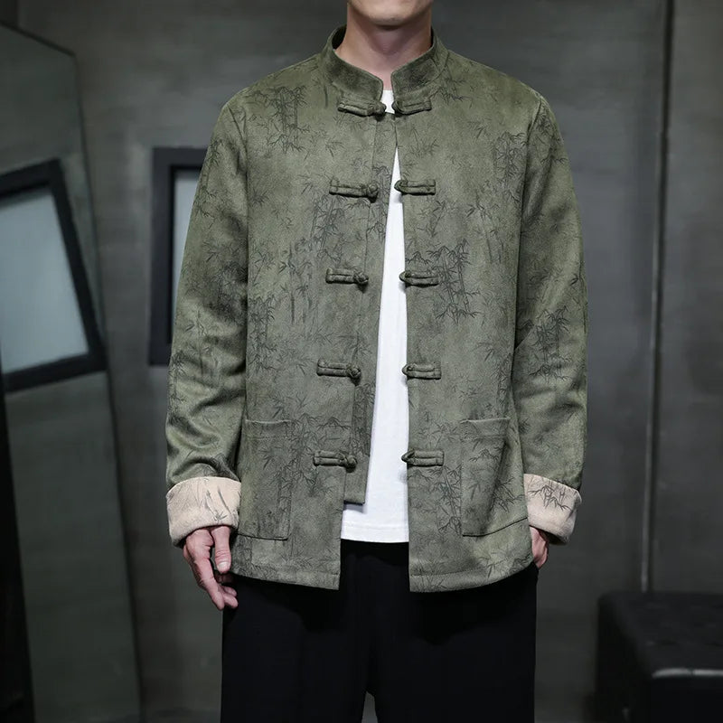 Men's Deerskin Velvet Tang Suit Hanfu Jacket