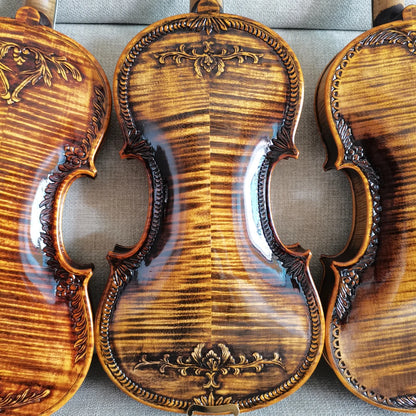 Professional Italian  Hand Carved European Spruce  4/4 Retro Coffee Violin - Strong Tone