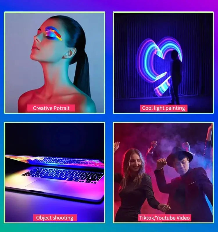 3000K-6000K LED RGB Handheld Light with Rechargeable Battery | Photo/Youtube/TikTok