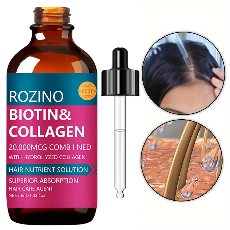 1/2/3PCS Biotin & Collagen Oil for Hair Growth Nourish Scalp Treatment & Hair Strengthening Deep Conditioner Hair Care for Adult