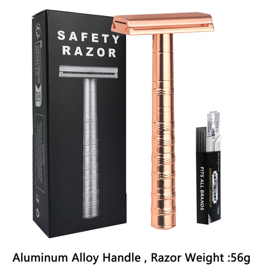 30° Angled Precision Double Edge Safety Razor with 5 Spare Blades