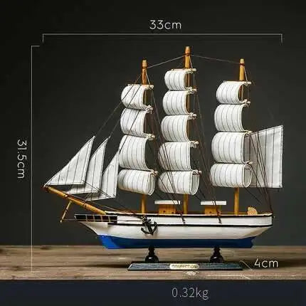 Lifelike Miniature Wooden Pirate Saig Ship Model