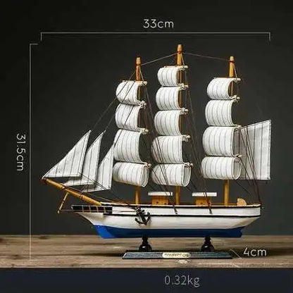 Lifelike Miniature Wooden Pirate Saig Ship Model