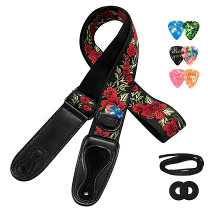 LEKATO LGS Guitar Strap with 6 Picks 2 Locks