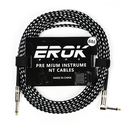 EROK 1.5/3/6/10M  Universal Anti-Noise Braided Guitar Audio Cables Line 6.35mm - Male to Male | Line Pedal Guitar Bass