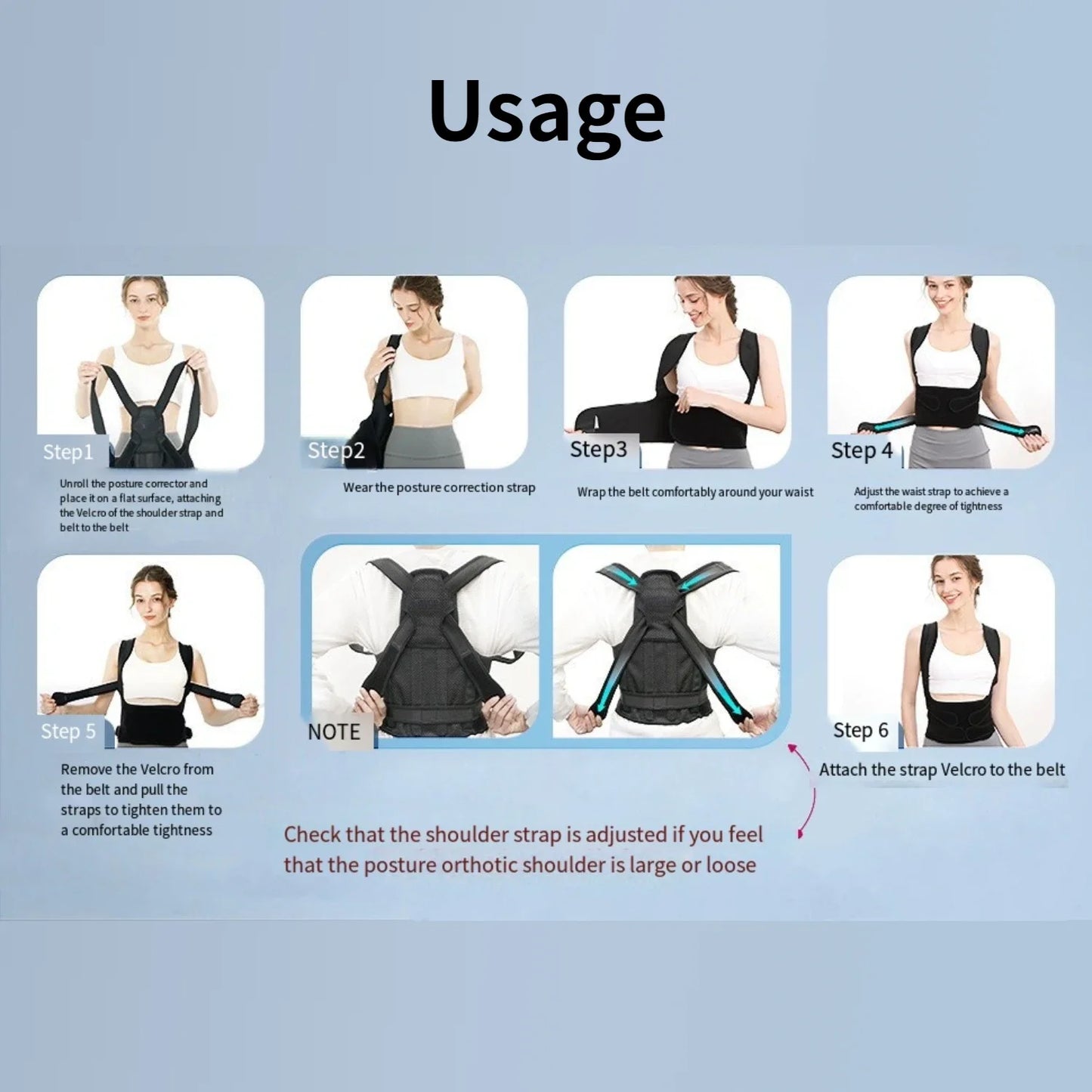 Unisex Adjustable Upper Back Posture Corrector with Orthopedic Straps