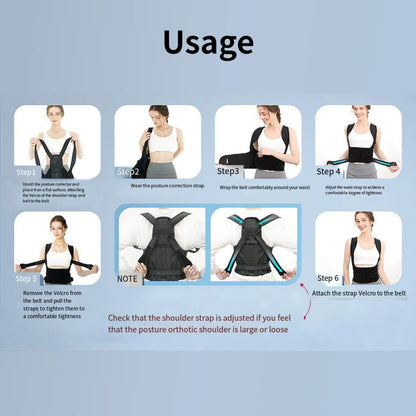 Unisex Adjustable Upper Back Posture Corrector with Orthopedic Straps