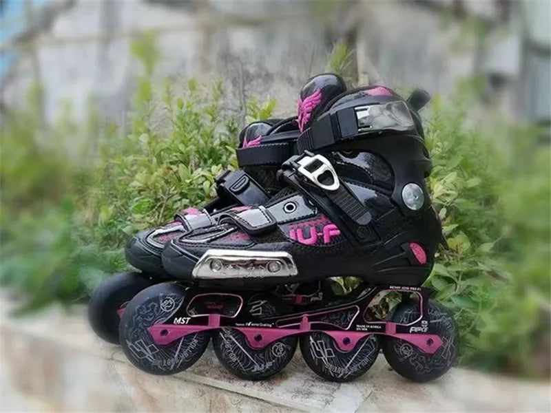 Professional FSK Inline Skates – Adult Freeride Roller Blades with Supportive Tight Fit Boots for Street & Freestyle Skating
