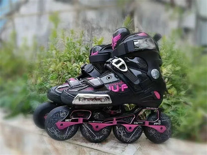 Professional FSK Inline Skates – Adult Freeride Roller Blades with Supportive Tight Fit Boots for Street & Freestyle Skating