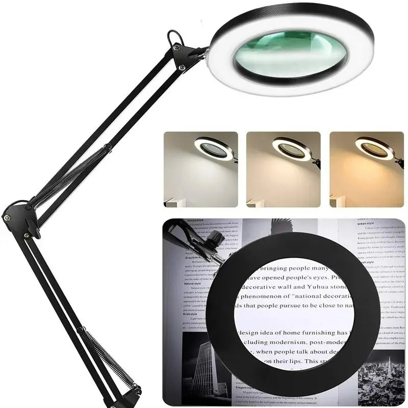 LED Illuminated Magnifying Glass | Soldering Iron Repair/Table Lamp/Skincare Beauty