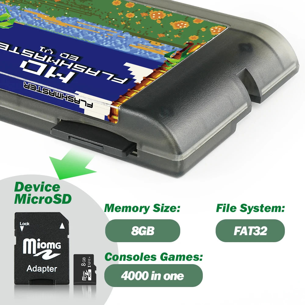4000 in 1 Mega Drive Master System Game Console |V1 With 8GB TF Card MD Game Card For SEGA Genesis