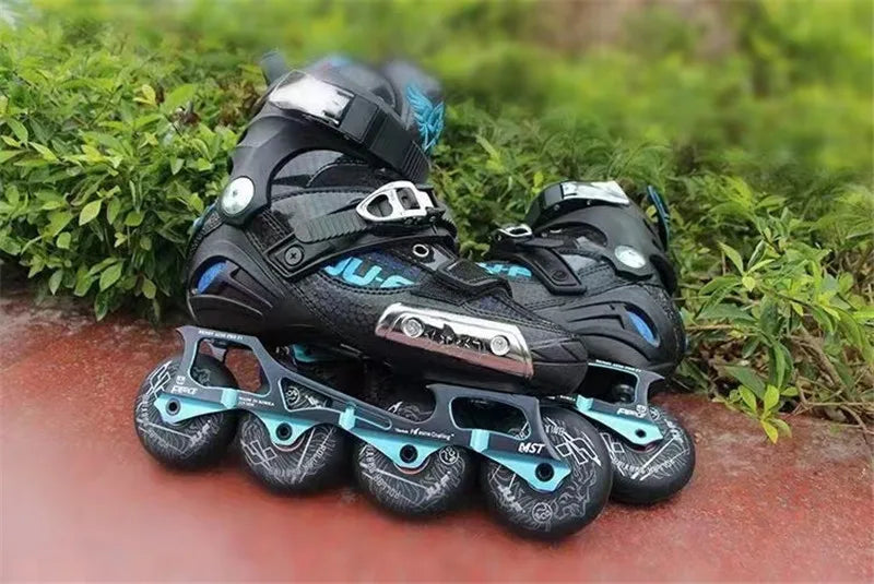Professional FSK Inline Skates – Adult Freeride Roller Blades with Supportive Tight Fit Boots for Street & Freestyle Skating