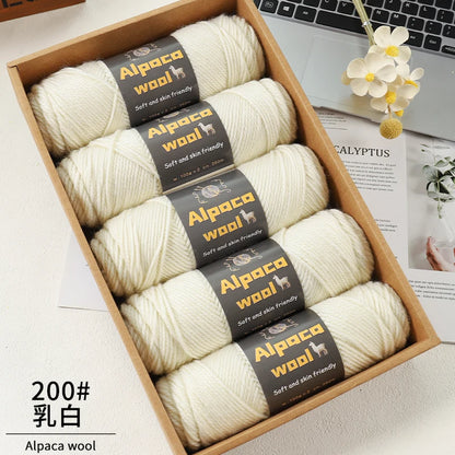 500g Alpaca Wool 245 Chunky Knitting Yarn Multi-Color Autumn and Winter Fashionable Gift for Men and Women DIY Knitting Material Kit for Warm Sweaters, Coats, Scarves, Hats, Gloves, Leg Warmers, Knee Pads Yarn Balls 5Pcs/Pack