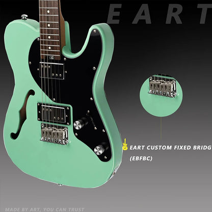 EART Electric Guitars TL-LP3 Hollow Roasted Canada Maple Classical Humbucker Set Pickups Fixed Bridge Guitar