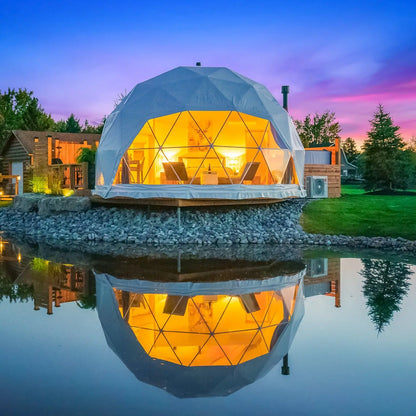 Geodesic Dome Manor Greenhouse Tent, Glamping Round Tent , Starry Sky Luxury Hotel Dome