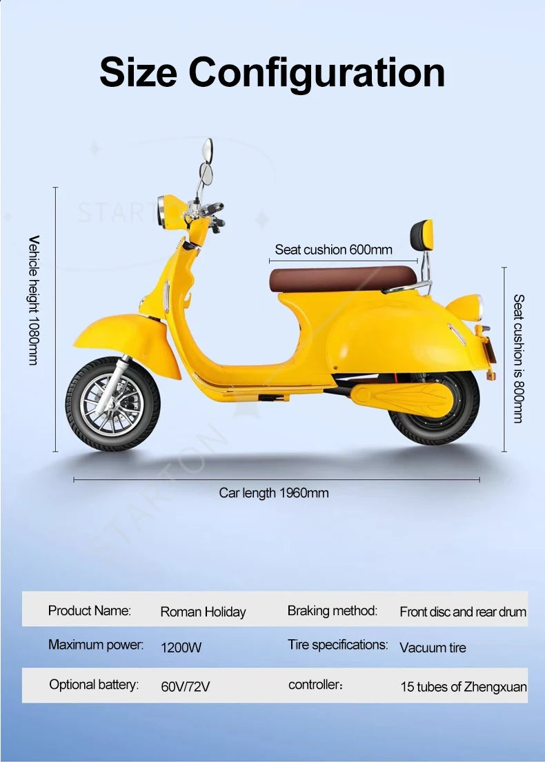 Retro Electric Moped Scooter – 10 Inch Fat Tire Electric Bike with Smart Features for Adults & Urban Commuting