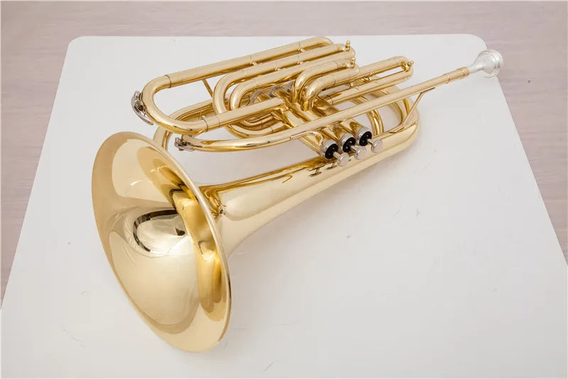 Professional Grade Bb Alto Alloy Trombone  - Band Instrument Descending B-KEY (Marching Trombone)