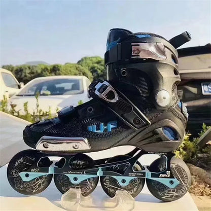 Professional FSK Inline Skates – Adult Freeride Roller Blades with Supportive Tight Fit Boots for Street & Freestyle Skating