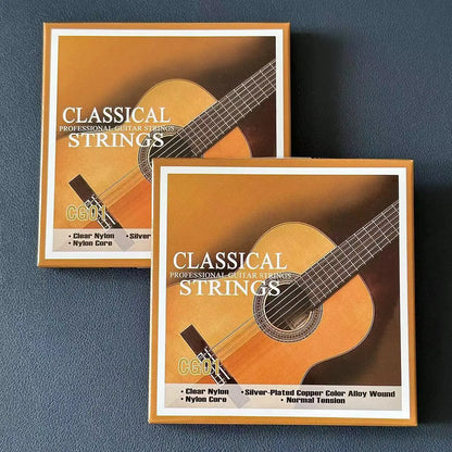 Classical Guitar Strings - Nylon Core Basses - Silver-Plated Copper Alloy Wound - Normal Tension / 6-string set  (028-043)