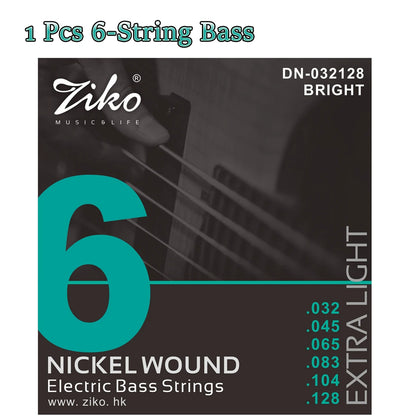 ZIKO  4/5/6  Carbon Steel Hexagonal Alloy Electric Bass Strings - 5/10 Set
