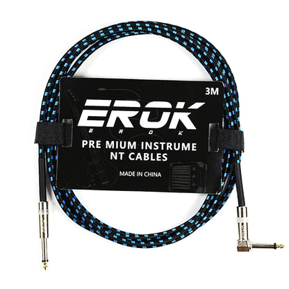 EROK 1.5/3/6/10M  Universal Anti-Noise Braided Guitar Audio Cables Line 6.35mm - Male to Male | Line Pedal Guitar Bass