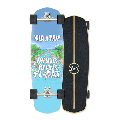 CX4 Land Surfboard Surfskate, Pedal-Free Surf Training Skateboard for Beginners