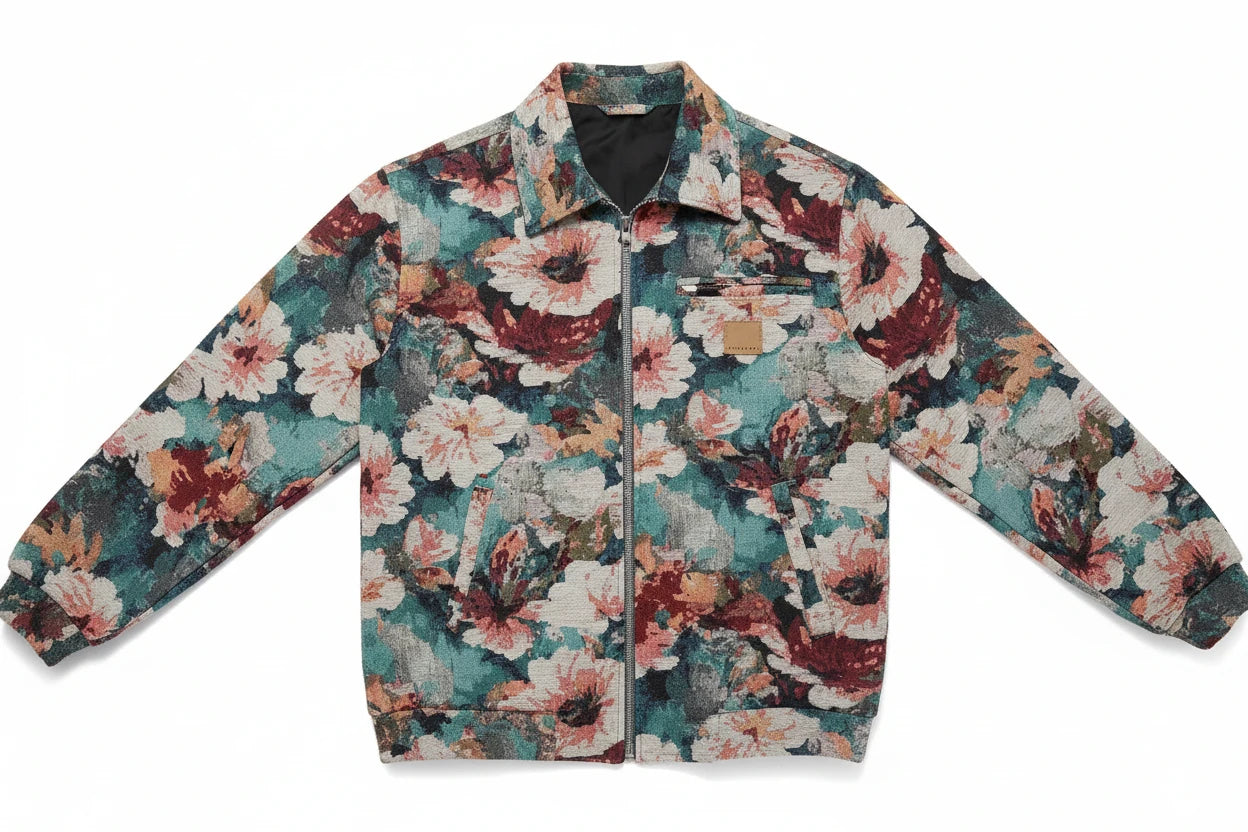 Men's Autumn Ins Floral Handsome Coat