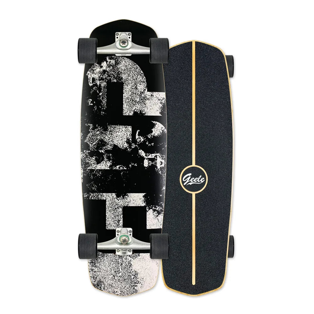 CX4 Land Surfboard Surfskate, Pedal-Free Surf Training Skateboard for Beginners
