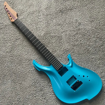 DIY Guitar Kits | Unfinished 24 Frets Roasted Maple Neck, 4 Color Chambered Aluminum Gloss Body