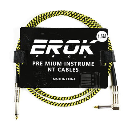EROK 1.5/3/6/10M  Universal Anti-Noise Braided Guitar Audio Cables Line 6.35mm - Male to Male | Line Pedal Guitar Bass