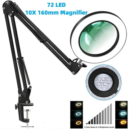 LED Illuminated Magnifying Glass | Soldering Iron Repair/Table Lamp/Skincare Beauty