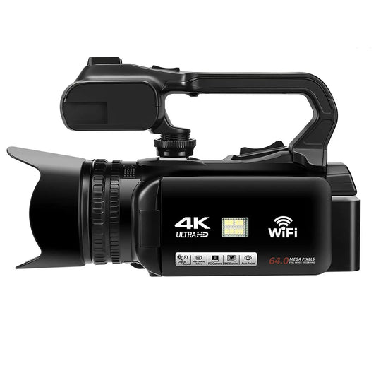 WIFI Camcorder | 4K Video Camera 64MP 60FPS HD Auto Focus, 4.0" Touch Screen 18X Zoom | Vlogging/ Live Streaming
