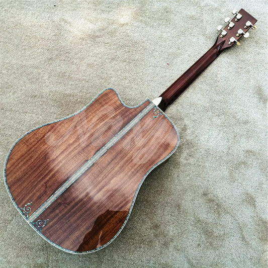 41" Abalone Tree Of Life Ebony Fingerboard Acoustic Guitar