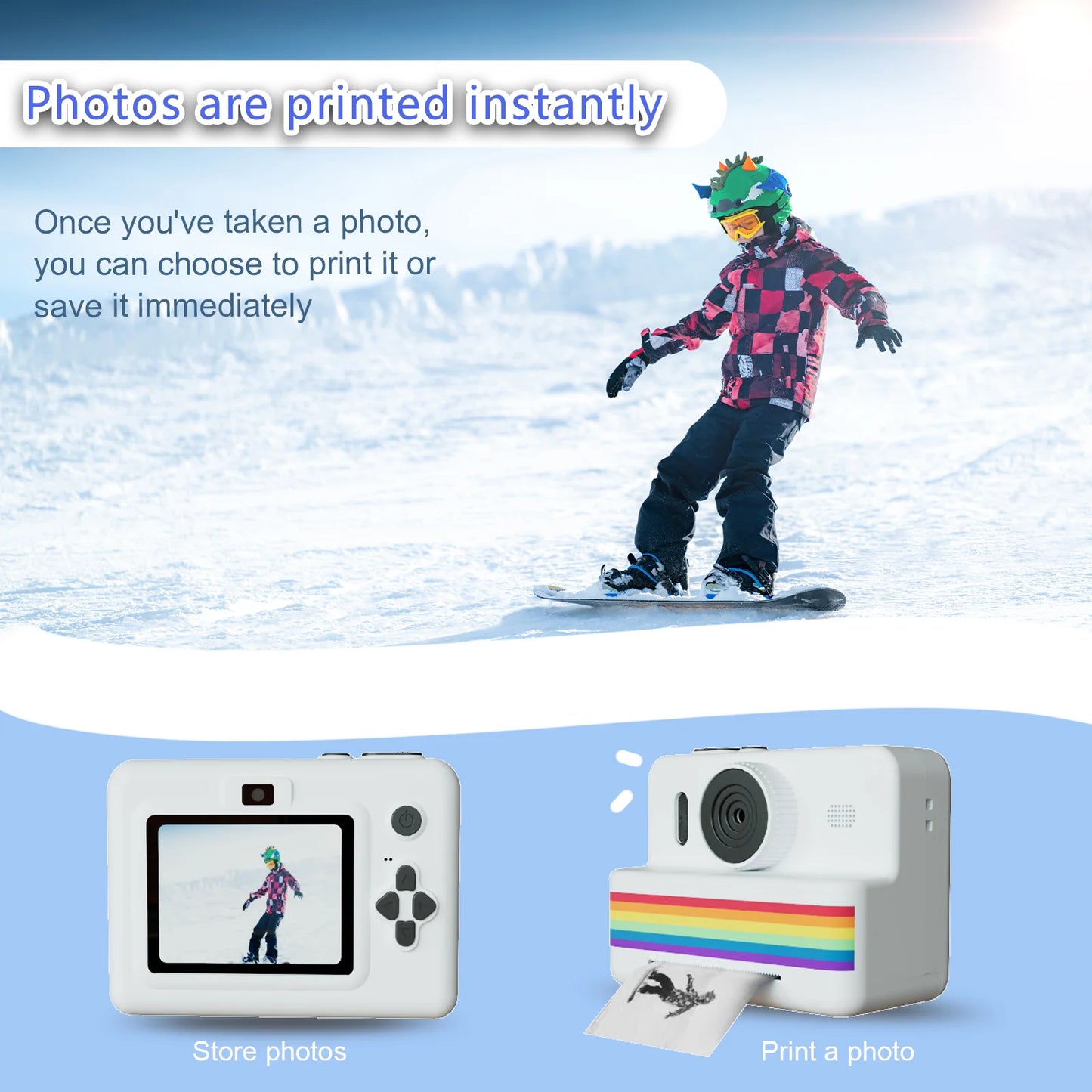 Children's 2.8" HD Video Digital Camera - Mini Instant Thermal Printer