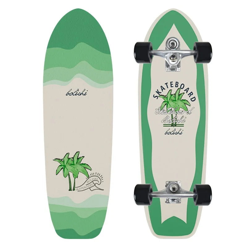 CX7 Maple Surfskate Cruiser, Single Kick Carving Longboard for Pumping & Street Riding